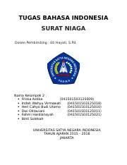 Surat niaga dapat bersifat intern maupun ekstern, tergantung situasinya. Tugas B Indonesia Surat Niaga Docx Tugas Bahasa Indonesia Surat Niaga Dosen Pembimbing Eti Hayati S Pd Nama Kelompok 2 Friska Astika 041501503125009 Course Hero
