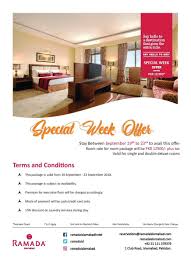 Ramada is an international hotel chain that operates in more than 63 countries all over the world. Ramada Islamabad On Twitter Special Week Offer Ramada Hotel Islamabad Is Offering A Special Package From 19th September Till 23rd September 2018 Come And Make Your Stay Memorable With Us For