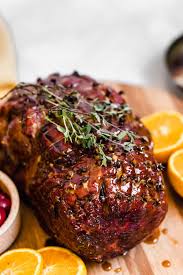 Glazed roast ham with cloves,sparkling wine and. Christmas Ham With Brown Sugar Glaze Classic Christmas Dinner Recipe