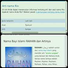 Nama bayi tidak ada komentar. Rio Reyhan Pa Twitter Oh Arti Nama Gw Sungai Aroma Surgawi Ye Bner Dong Kta Ema Gw Pas Gw Cari Tau Kirain Sumur Apa Kali Gt Dleman Wkwk P Http T Co 3ebfwwguz2
