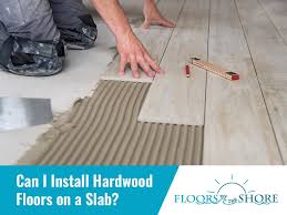 The recommended application to an aged concrete slab is to glue (urethane adhesive only) documents similar to how to install hardwood flooring over concrete. Can I Install Hardwood Floors On A Slab Floors By The Shore