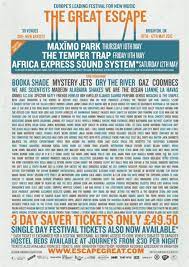 The Great Escape 12 Full Line Up We Are Scientists The Great Escape The Temper Trap