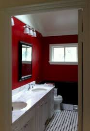 50 Magnificient Red Wall Design Ideas For Bathroom Roundecor Black Bathroom Decor Bathroom Red Black Bathroom