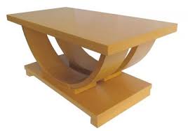 Modernage American Art Deco Streamline Blond Coffee Table French Country Rug Art Deco Furniture French Country Decorating
