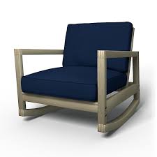 Lillberg Housses De Fauteuil Chaise A Bascule Regular Fit Utiliser Le Tissu Panama Cotton Deep Navy Blue Rocking Chair Rocking Chair Covers Arm Chair Covers