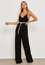 Buy Mango Black Wide Leg Cami Jumpsuit For Women In Mena Worldwide