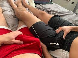 Boners & athletic shorts... Jacking off with the bf. First post on here. :  r/Bulges