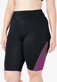 Colorblock Swim Shorts With Sun Protection Plus Size Swim Bottoms Woman Within Plus Size Swim Plus Size Swimwear Women Swimsuits