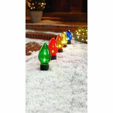 Welcome your guests with a festive touch this season! New 5 Giant Jumbo Multicolor Christmas C7 Bulbs Lights Pathway Yard Lawn Stake Multi Colored Christmas Lights C7 Christmas Lights Outdoor Christmas Decorations
