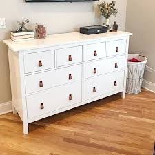 Skip to navigation skip to primary content. Chic Dresser Upgraded With Leatherpulls White Dresser Nursery Brown Crib White Furniture
