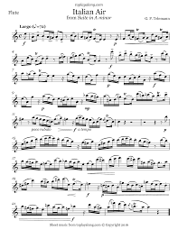 Telemann Italian Air From Suite In A Minor Violin Sheet Music Sheet Music Viola Sheet Music