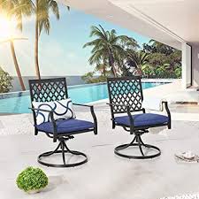 Adding some cosy outdoor seat cushions and fluffy outdoor pillows can transform an outdoor sofa from a simple piece of furniture to a striking design statement. Amazon Com Lokatse Home Patio Swivel Rocker Chairs Furniture Metal Outdoor Dining Chairs With Cushion Set Of 2 Garden Outdoor