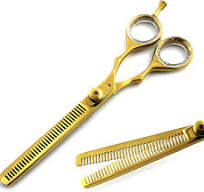 Amazon.com : Professional Gold Barber Double Thinning Shears ...