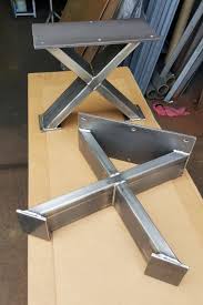 Lot De 2 Banc Moderne X Pieds Modele Bx02b Heavy Duty Etsy Metal Work Bench Metal Furniture Welded Furniture
