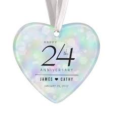 Elegant 24th Opal Wedding Anniversary Celebration Ornament Diy Cyo Customize Create Your Own P Modern Wedding Gifts Opal Wedding Wedding Anniversary Keepsake