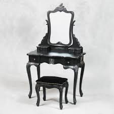 French Style Antique Black Dressing Table Mirror And Stool Set38 Jpg 1000 1000 Vintage Dressing Tables French Style Dressing Tables Dressing Table Set