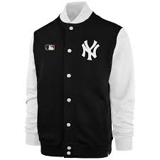 Chaqueta Beisbolera Algodon 47 Brand Ny Yankees Core Burnside Black White 4 Elements Shop
