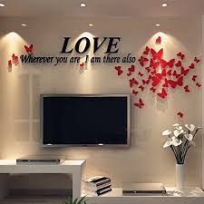 Mkono 3d Stereo Acrylic Crystal Wall Sticker Home Decal Art Mural For Tv Background De Wall Stickers Wallpaper Wall Stickers Living Room Wall Stickers Romantic
