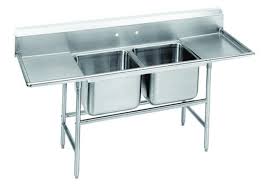 advance tabco deep drawn sink 2 bowls