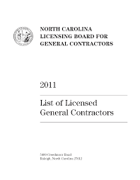 Check spelling or type a new query. List Of Licensed General Contractors 2011 State Publications I North Carolina Digital Collections