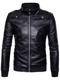 Zip Up Epaulet Faux Leather Bomber Jacket 6523 Joymanmall Faux Leather Bomber Jacket Leather Warm Jacket Faux Leather Bomber
