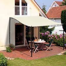Outsunny 10 X10 Steel Gazebo Canopy Patio Outdoor Portable Sun Shelter Door Porch Cover Cream White Gazebos Canopy Tents Aosom Canada Patio Shade Patio Gazebo Outdoor Pergola