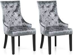 The cheapest offer starts at £40. Mirandola Silver Crushed Velvet Knockerback Chair Pair 218vd370