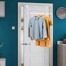 5 hooks over the door hooks wash room hanger clothes towel storage holder. Amazon Com Over The Door Closet Valet Over The Door Clothes Organizer Rack And Door Hanger For Clothing Or Towel Home And Dorm Room Storage And Organization Fits Doors Up Till 1