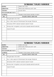 Mendapatkan pengesahan dan tandatangan pengetua/guru besar. Xls Tugas Harian Saya Ismail Hud Academia Edu