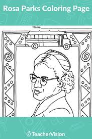 Our simple colouring page is the perfect way to introduce younger kids to the famous activist rosa parks. Rosa Parks Coloring Page In 2021 Rosa Parks Coloring Pages Color Activities