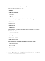 Berikut ini adalah rincian soal pg bahasa indonesia kelas 12 sma/ma semester 1. Latihan Soal Pilihan Ganda Materi Pajak Pdf