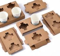 Custom Recyclable Paper Holder Tray to Go Takeaway Coffee Cup Holder  Take-out