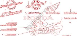 Stickers For Honda Pan European St 1300 2002 Honda Motorcycles Atvs Genuine Spare Parts Catalog