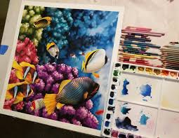 As we gradually reopen the museums, we're putting safety first. A Great Barrier Reef Painting Drawing By Me Watercolor