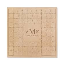Made in america and made of the finest materials in the industry. Personalized Wooden Square Puzzle Wedding Guest Book Traditional Monogram The Knot Shop