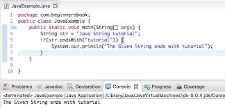 Java String Endswith Method With Example