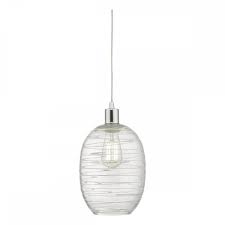 Hanging lamp, ceiling light decorative electrical ornament. Glass Easy Fit Shade With White Spiral Detailing Lighting Company