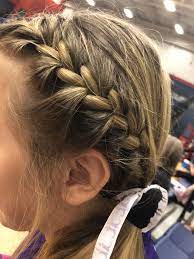 Volleyball Hairstyle I Wore This To My Championships For Tournaments Volleyball Hairstyles Hair Styles Hairstyle