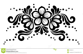Black And White Floral Design White Lace Flowers And Leaves Isolated Black And White Flowers Flower Stencil Black And White Abstract
