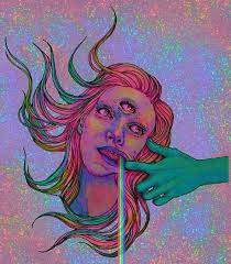 Trippy third eye painting sticker. Pin On Illustrations