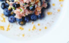 Tartare De Saumon Aux Bleuets Food Sushi Breakfast