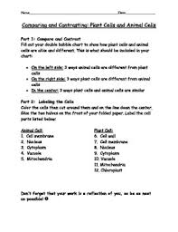Check spelling or type a new query. Comparing Plant And Animal Cells Activity By Teaching With Miss T
