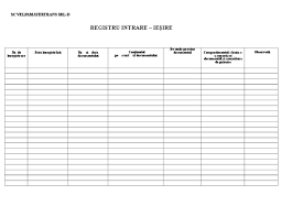 Corespondenta, registrul de evidenta al cererilor de oferta / ofertelor, registrul. Registru Intrari Iesiri