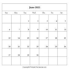 There are even more options! June 2021 Blank Calendar Free Printable Template