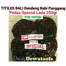 The creation of dendeng is commonly credited to the minangkabau people, and their earliest dendeng was made from beef. Dendeng Babi Panggang Pedas 250 Gr Titiles Bali Shopee Indonesia