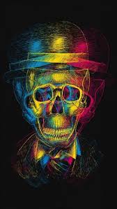 Colorful Overlapping Skull Art Iphone 8 Wallpaper Download Iphone Wallpapers Ipad Wallpapers One Stop Download Skull Wallpaper Skull Art Artistic Wallpaper