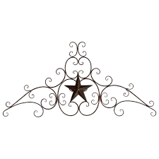 Wrought iron metal wall decor half round circle scroll. Metal Star Scroll Wall Hanging