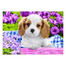 **original diamond painting kit, design is exclusively available from oloee!** diamond painting is an easy and enjoyable activity for both adults and kids. Dog In Purple Flowers From Wizardi Diamond Painting Kits Casa Cenina