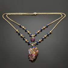 Bulgari Multicolor Sapphire Diamond Briolette Drop Necklace Set With A Total Of 110 Round Diamonds Of About 2 90 Carats A C Drop Necklace Fine Jewelry Jewelry