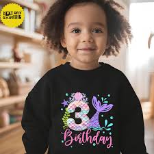 Spersonalizowana koszulka urodzinowa z syrenką: spersonalizowana koszulka  na imprezę dla malucha